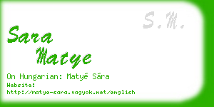sara matye business card